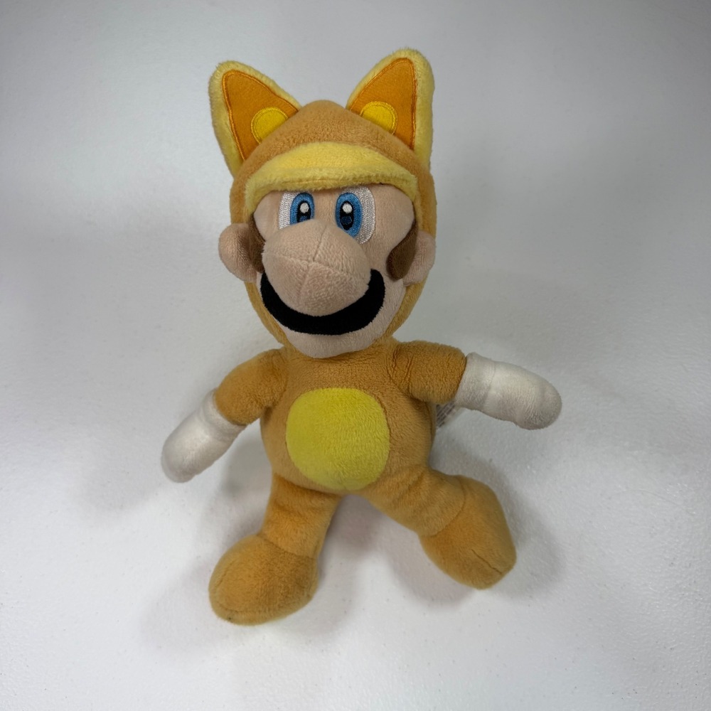 Nintendo Tanooki Mario Plush Kids Yellow Excellent Super Mario 3D Land